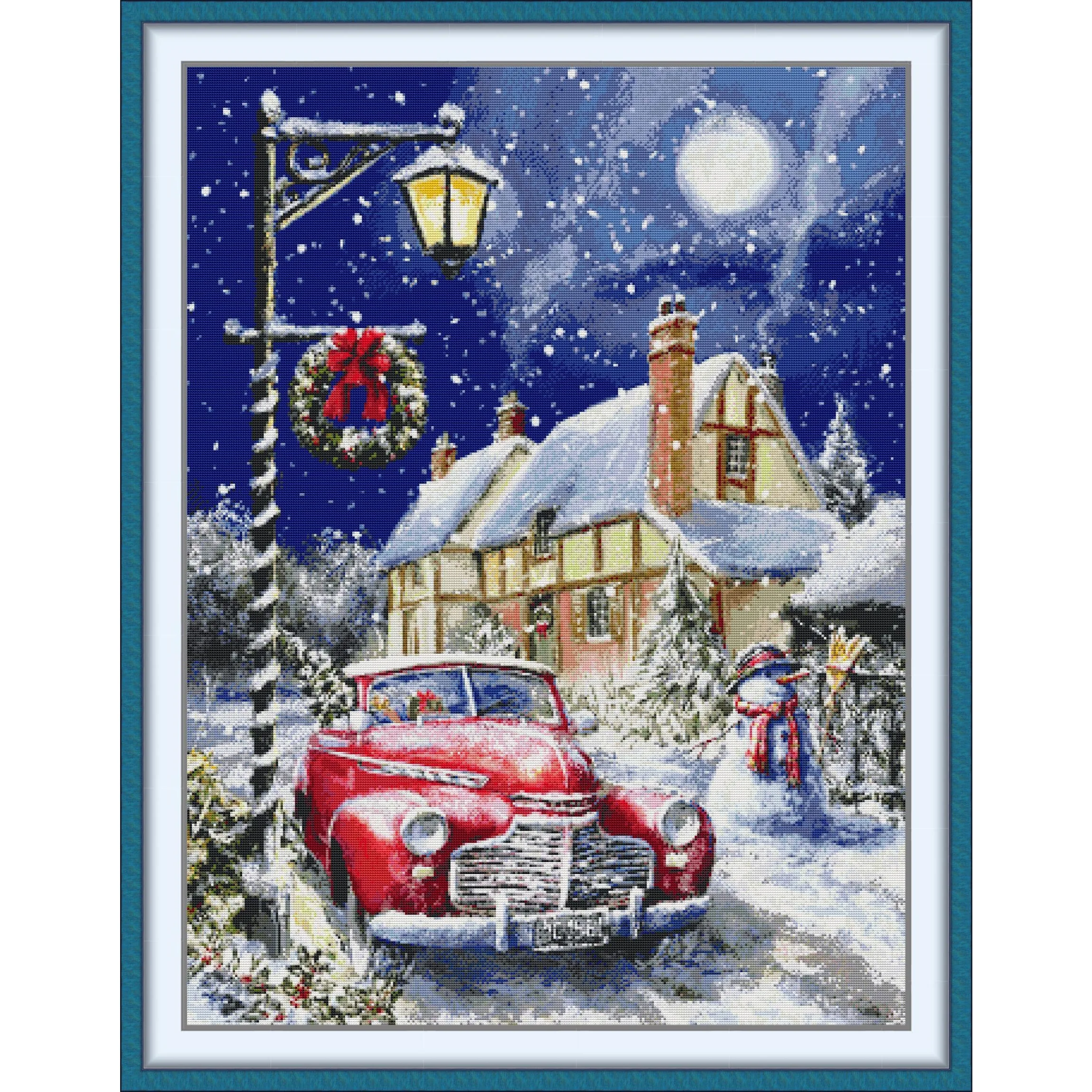 

Наборы для вышивки крестом Joy Sunday, набор для вышивания с принтом 11CT, домашний декор «сделай сам», Рождественский лунный свет