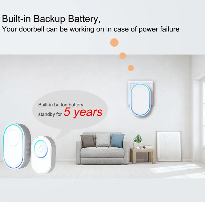 Wireless Door Bell Multifunctional 300mah Real Time Alarm System Sound And Light Siren Smart Home Tuya Wifi Doorbell Alarm