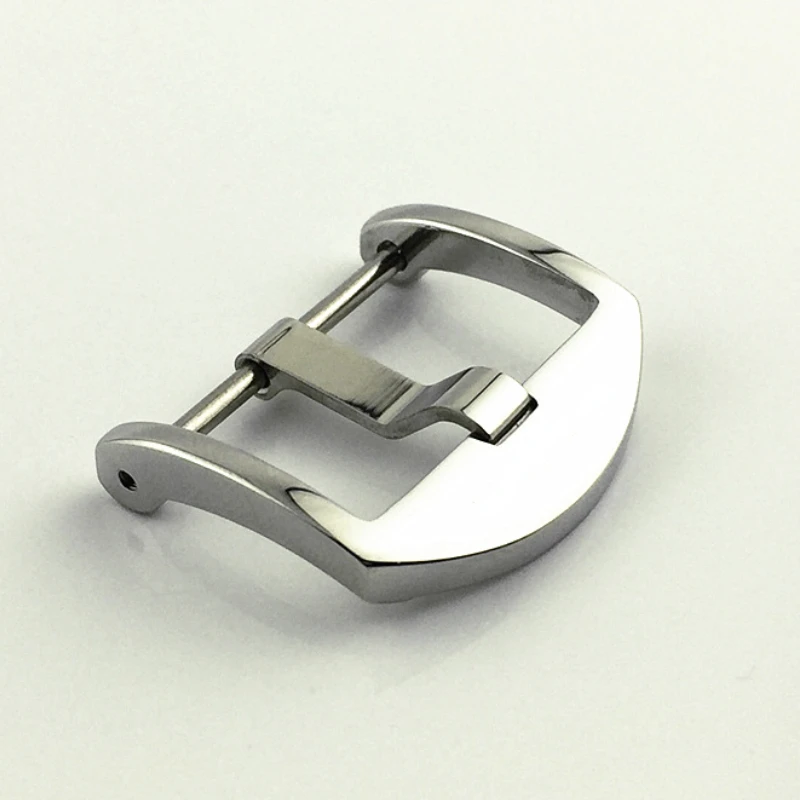 Solid Stainless Steel Buckle Polished Clasp 20 22mm for Panerai Screw Type Pin Buckle for Rubber Watch Strap Buckle Replacement