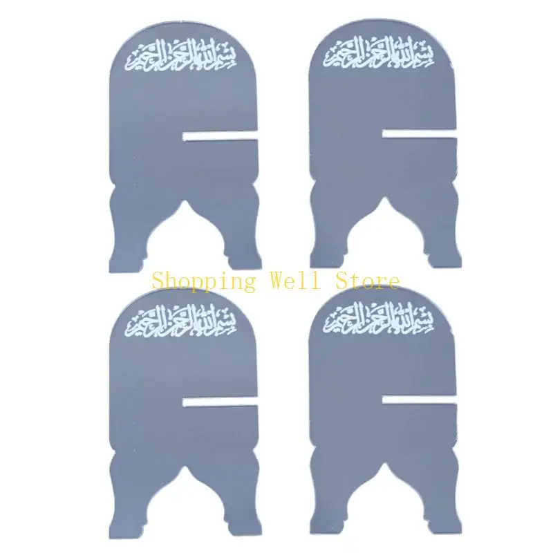 KX4B 2Set Acrylic Ramadans Dates Holder Bismillah Islamic Date Stand Eid Ramadans Table Decorations Home Decors