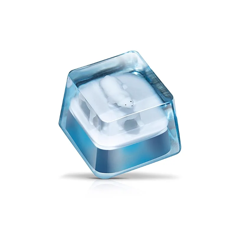 القطب الشمالي الجليد والثلج تحت عنوان Keycap CuteCartoon الحيوان مخصص لوحة المفاتيح الميكانيكية كيكابس OEM الملف الشخصي الراتنج شفافة Keycap