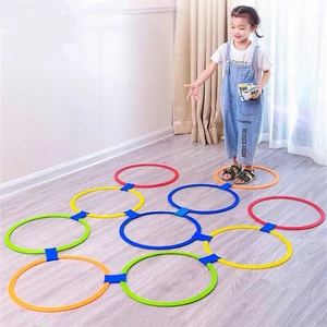 Outdoor Kids Jump Ring Game Set - 10 Hoops & 10 Connectors for Boys Girls, Fun Physical Training Sport Toys for Park Play