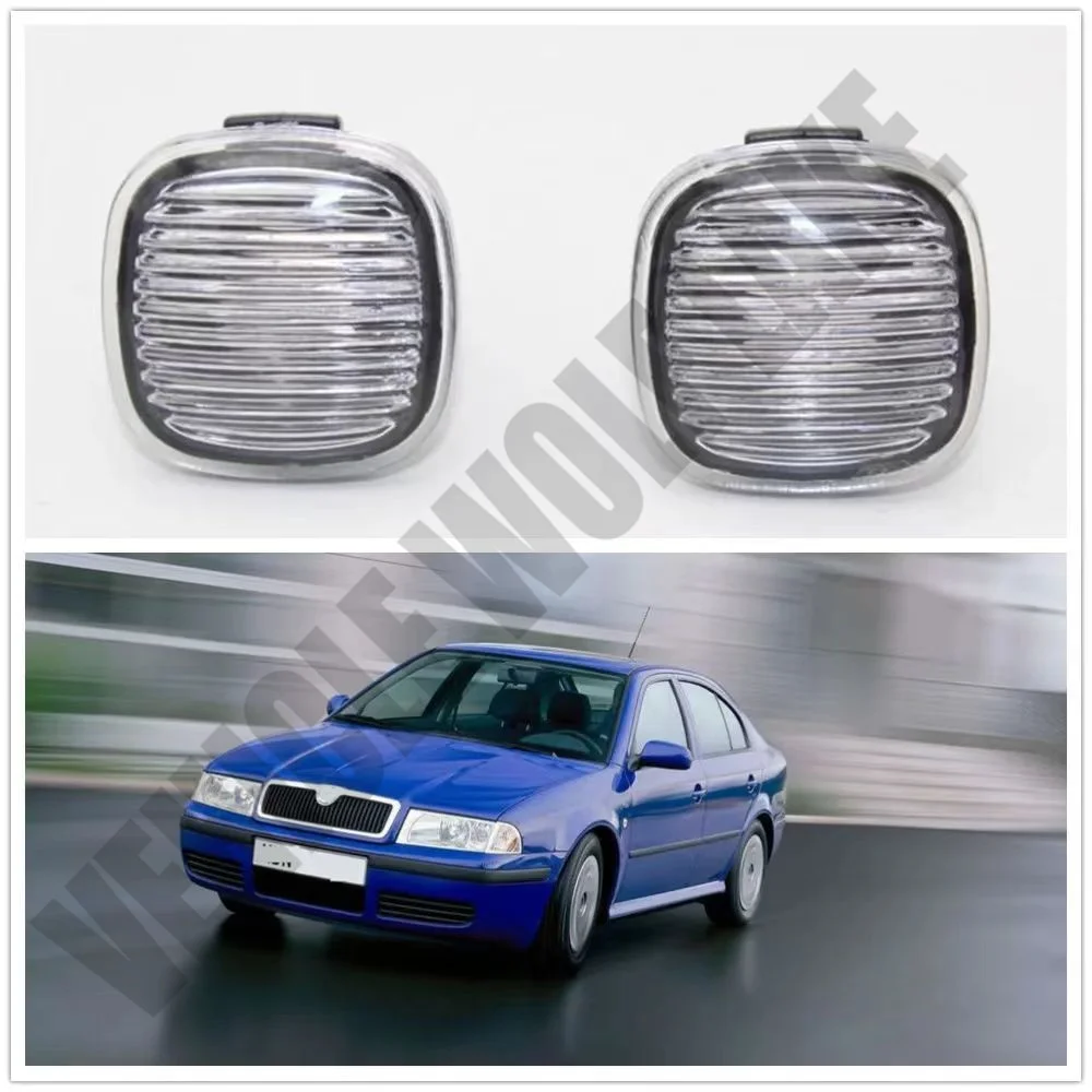 2 szt. Do Skoda Octavia MK1 A4 2001 2002 2003 2004 2005 2006 2007 2008-2011 Marker boczny do stylizacji samochodu Wzmacniacz włączony kierunkowskaz