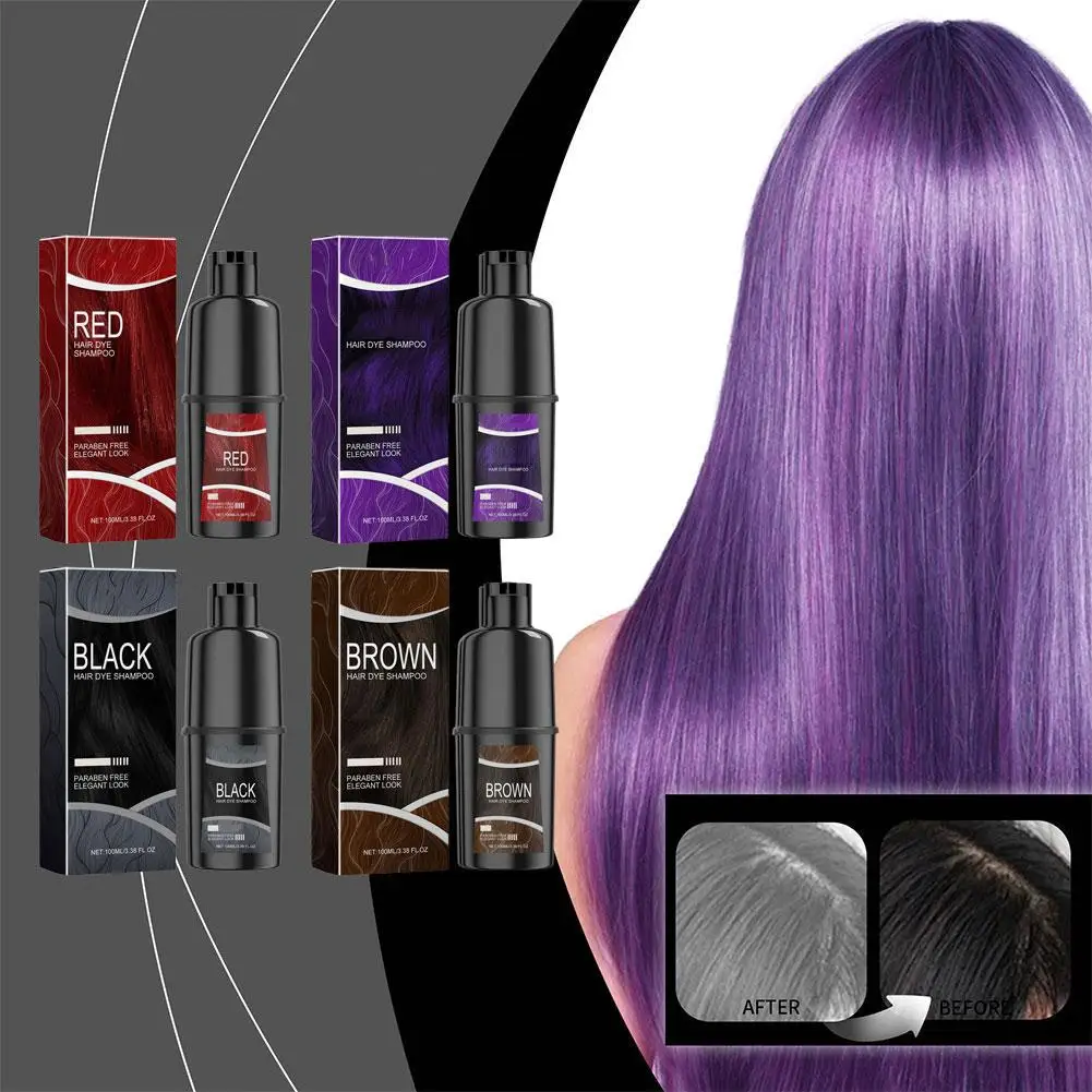 Hair Dye Shampoo Quick Coloring Natural Harmless Cover Hair 3-in-1 Shampoo White Dye Nourishing Cleaning Product P6y7