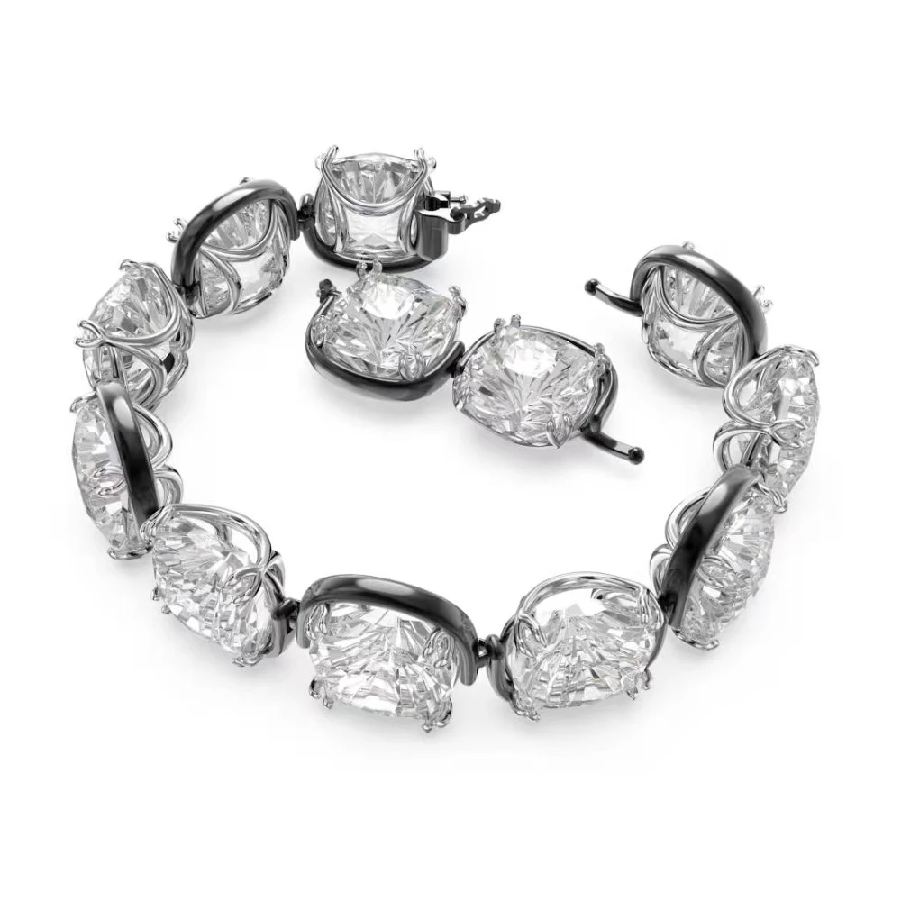 

Two-Tone Cushion-Cut Crystal Bracelet for Women