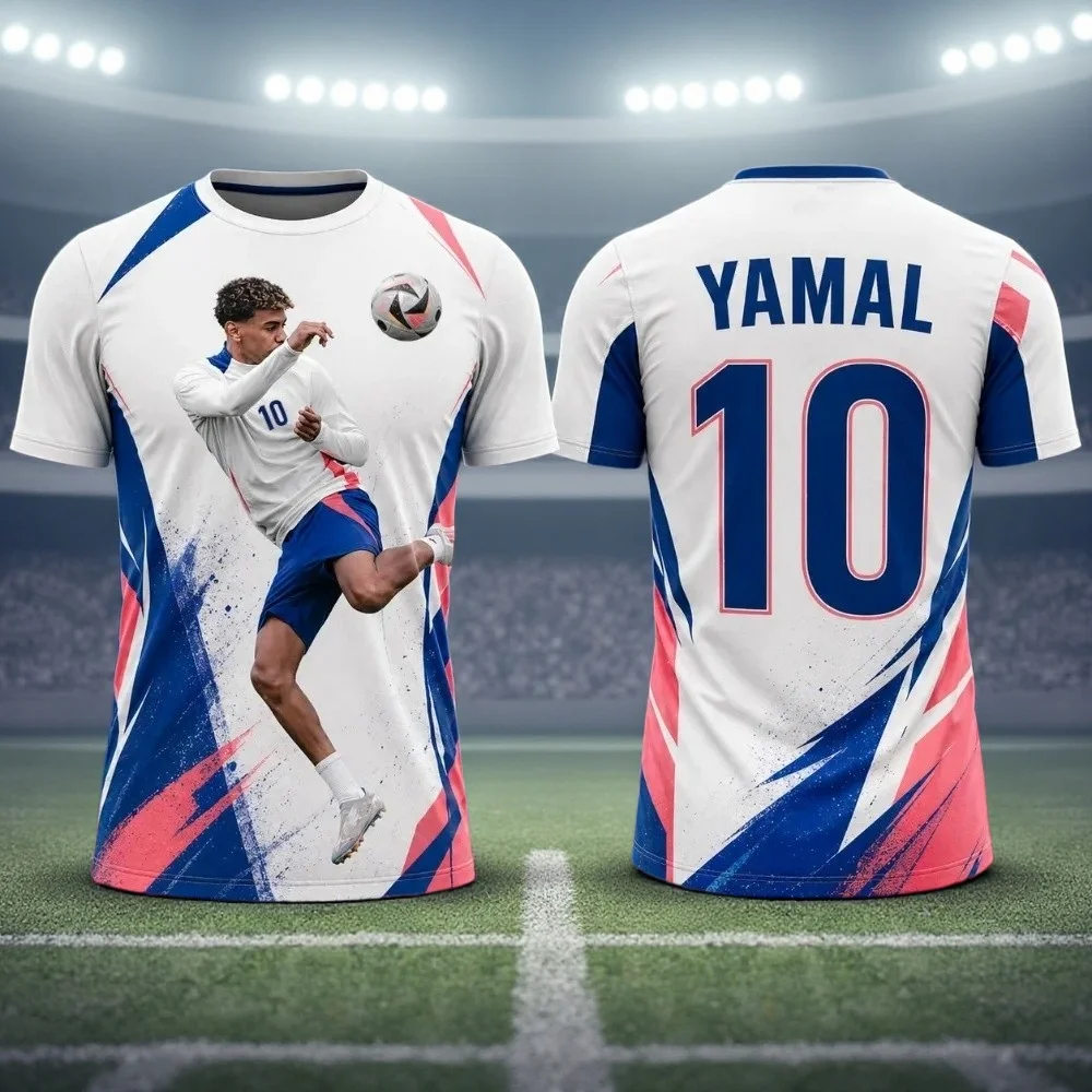 2026 Summer New Model Yamal 3D Printed Children's Sportswear Football Jersey and T-shirt Are Suitable for Daily Exercise Y2k