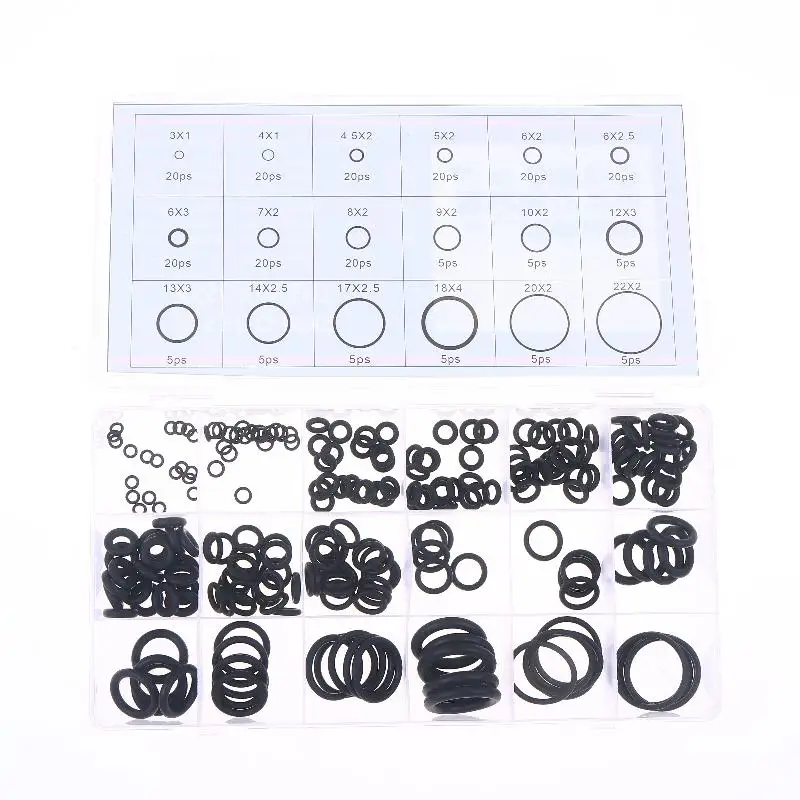 ● 225/675Pcs 18 Size O-Ring Assortment Set Rubber O Rings Kit For Automotive Faucet Pressure Washers Plumbing Sealing Repair view 2