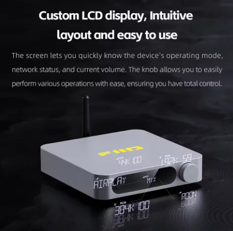 FiiO SR11 Streameing Music Receiver Support AirPlay Roon Ready 2.4G-5G daul band WiFi Hi-Res Audio PCM768 DSD256 Remote Control