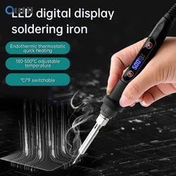 LED Adjustable Temperature Solder Iron 80W 220V/110V Electrical Repair DIY LCD Electric Soldering Iron Welding Repair Tools