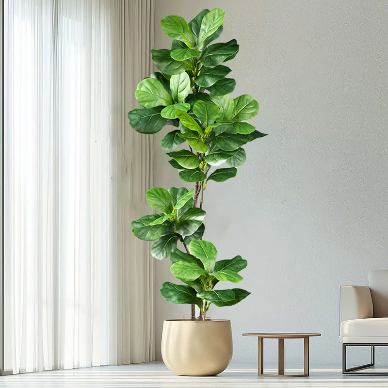 70-150cm Large Artificial Ficus Tree Tropical Fig Tree Plants Real Touch Green Magnolia Leaves for Home Garden Office Shop Decor