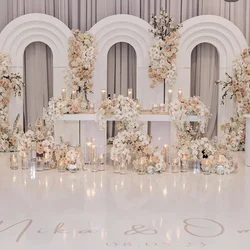 New Trend 3d Round Arch Ripple White Arch Backdrop Layer PVC For Wedding Decoration