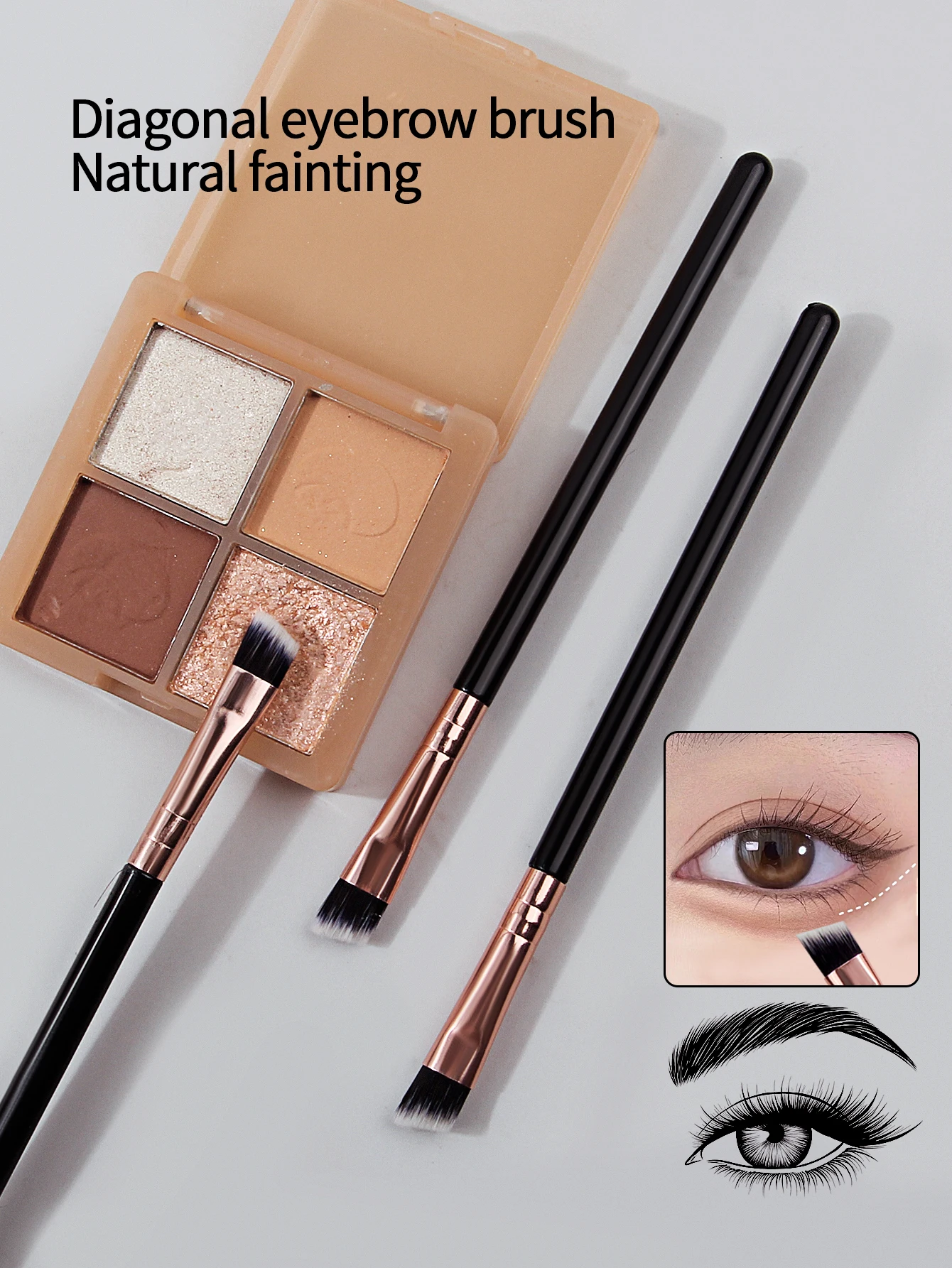 6/10/20/30PCS ultra-thin and ultra-fine eyeliner brush, angled eyebrow brush, eyelid detail brush, portable eye makeup tool