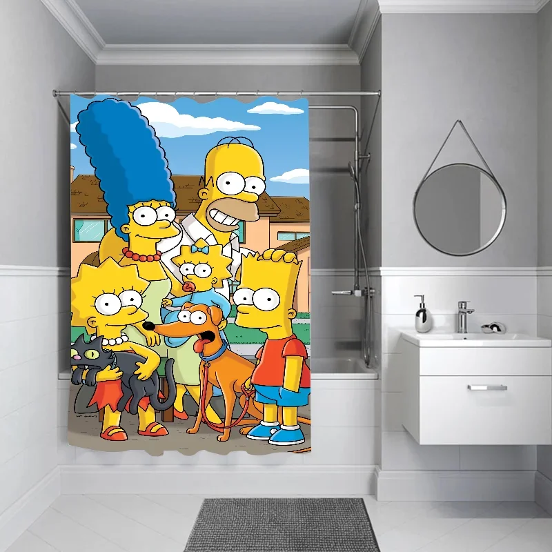 Waterproof Shower Curtain for Bathroom Accessories Simpsones Curtains for Bedrooms Bath the Home Fabric Shade Opaque Products