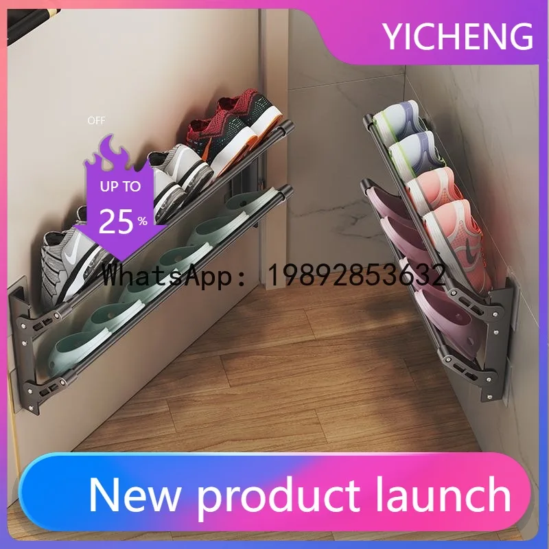 

Складная настенная полка для обуви Zz для дома, простая складная настенная полка для хранения, настенная полка для тапочек в ванную комнату