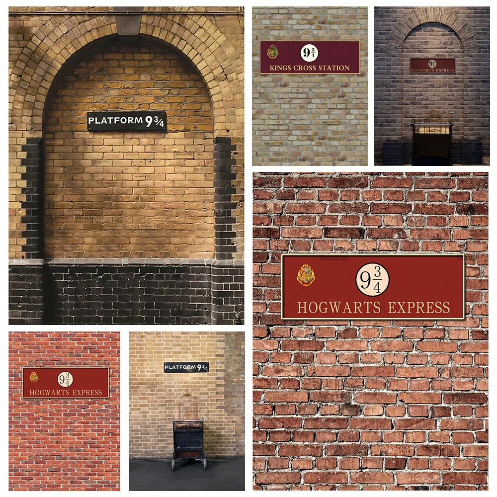 Harry Potter 9 3/4 Train Platform Vertical Backdrop Custom Hogwarts Adults Kids Photography Poster Decor Studio Shoot Background