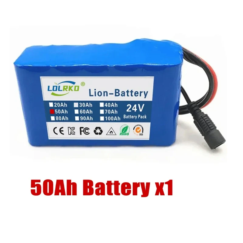 2024 24v 6s2p Lithium Battery Pack 50Ah 18650 Rechargeable Battery Li Ion Battery Pack With Chargerr