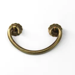 2 Pieces Vintage Chinese Cabinet Door Handle Copper Pull Ring Door Handle Shoe Cabinet Antique Bronze Wooden Box Drawer Handle