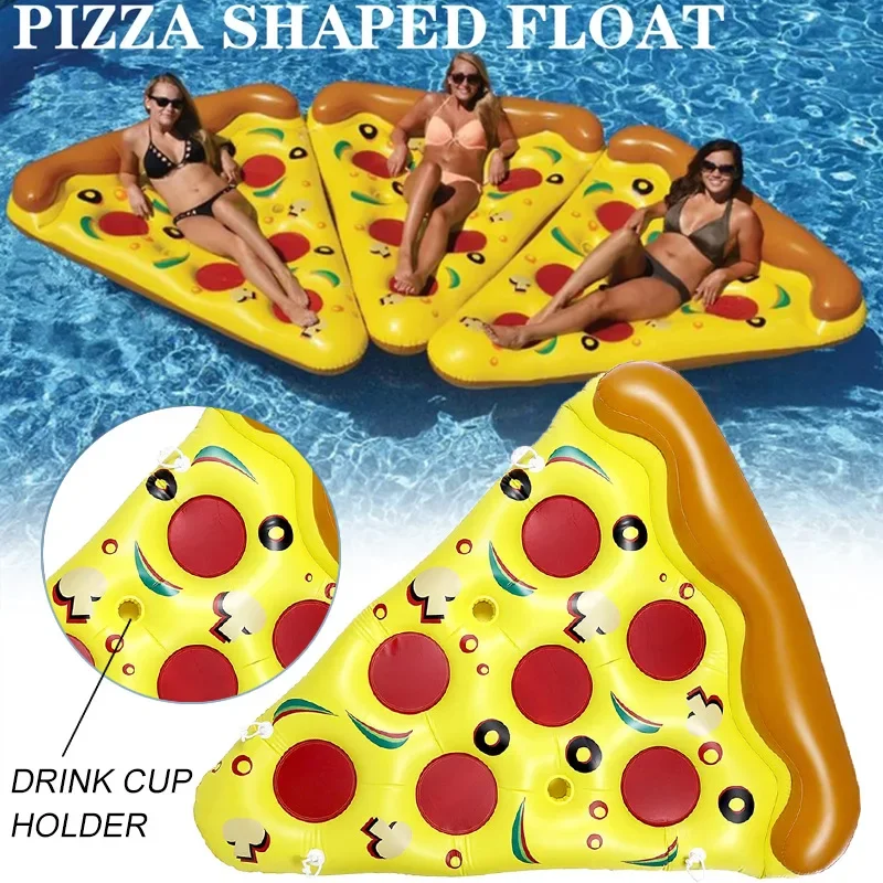 Pizza Aufblasbarer Pool für Erwachsene, Ponton, große Poolliegen, aufblasbares Floß für Schwimmbad, See, Strand, Party, Sommerspaß