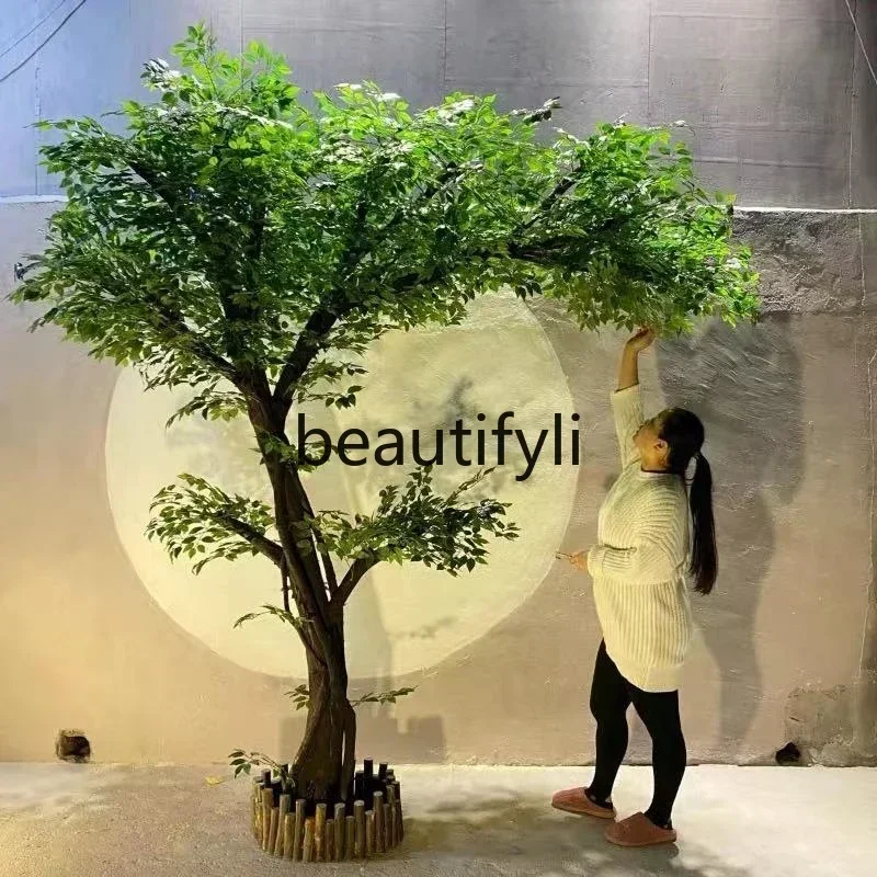 

YH1 Interior decoration tree Floor to ceiling living room plant Artificial tree Hotel green plant