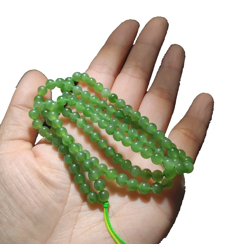 Hetian Bracelet, Green Sweater Chain, No Black Spots, Russian Jade Necklace