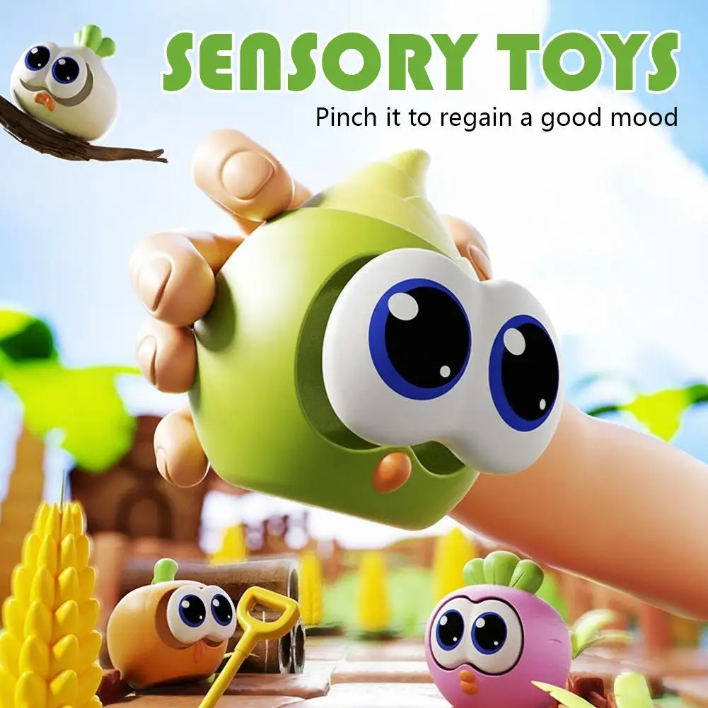 Pop Eye Squeeze Cartoon Groente Zintuiglijke Speelgoed Leuke Novetly Fidget Stress Angst Oogbol Stuiterend Speelgoed Voor Volwassenen