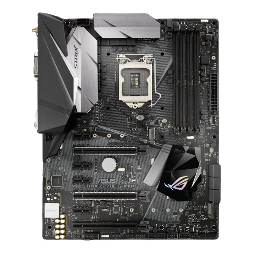 Imagem -02 - Asus-rog Strix Z270e Gaming Motherboard Suporte Cpu Intel Socket 1151for 7th Processadores x Dimm Max 64gb Ddr4