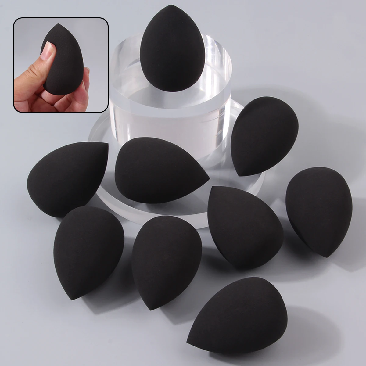 9 huevos de belleza con formas múltiples para uso en seco y húmedo, Q hinchables y suaves sin pegar en polvo, herramientas de maquillaje multiusos