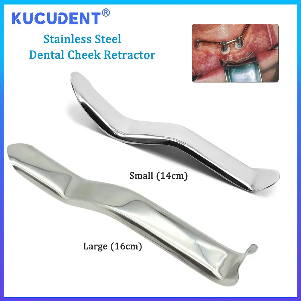 KUCUDENT Dental Lip Cheek Retractor Implant Mouth Opener Stainless Steel Metal Tongue Retractor Dentistry Examination Instrument