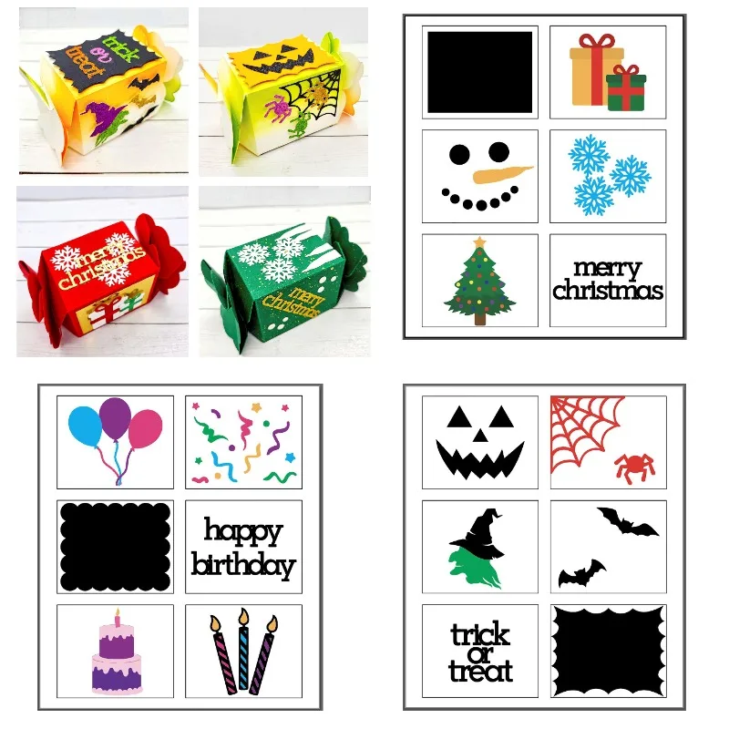 Halloween Twisty Treat Box Birthday Christmas Curb Appeal Metal Cutting Dies Stamps Stencil Scrapbooking Diary Embossing Diy