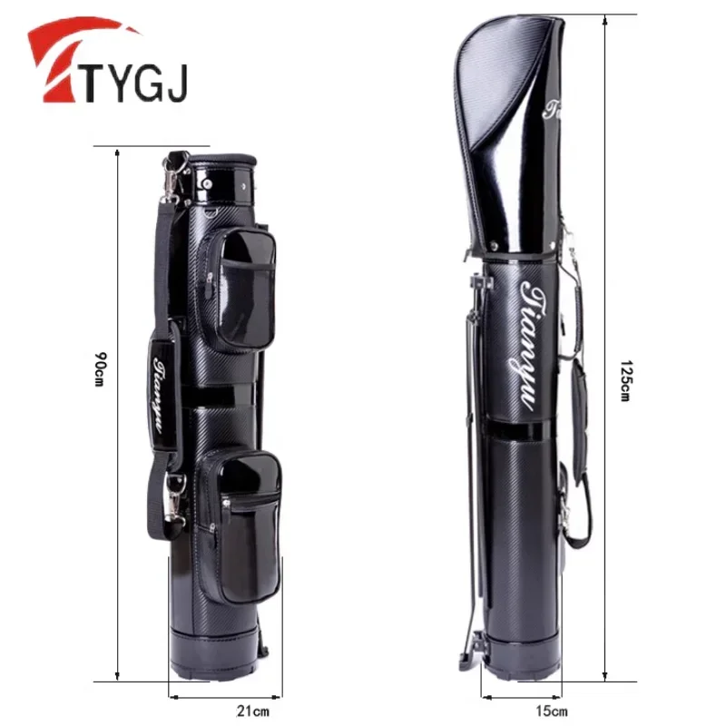 TTYGJ PU Leather Golf Bracket Bag Waterproof Lightweight Golf Rack Bag High Capacity Portable Gun Package Can Hold 8-9 Clubs