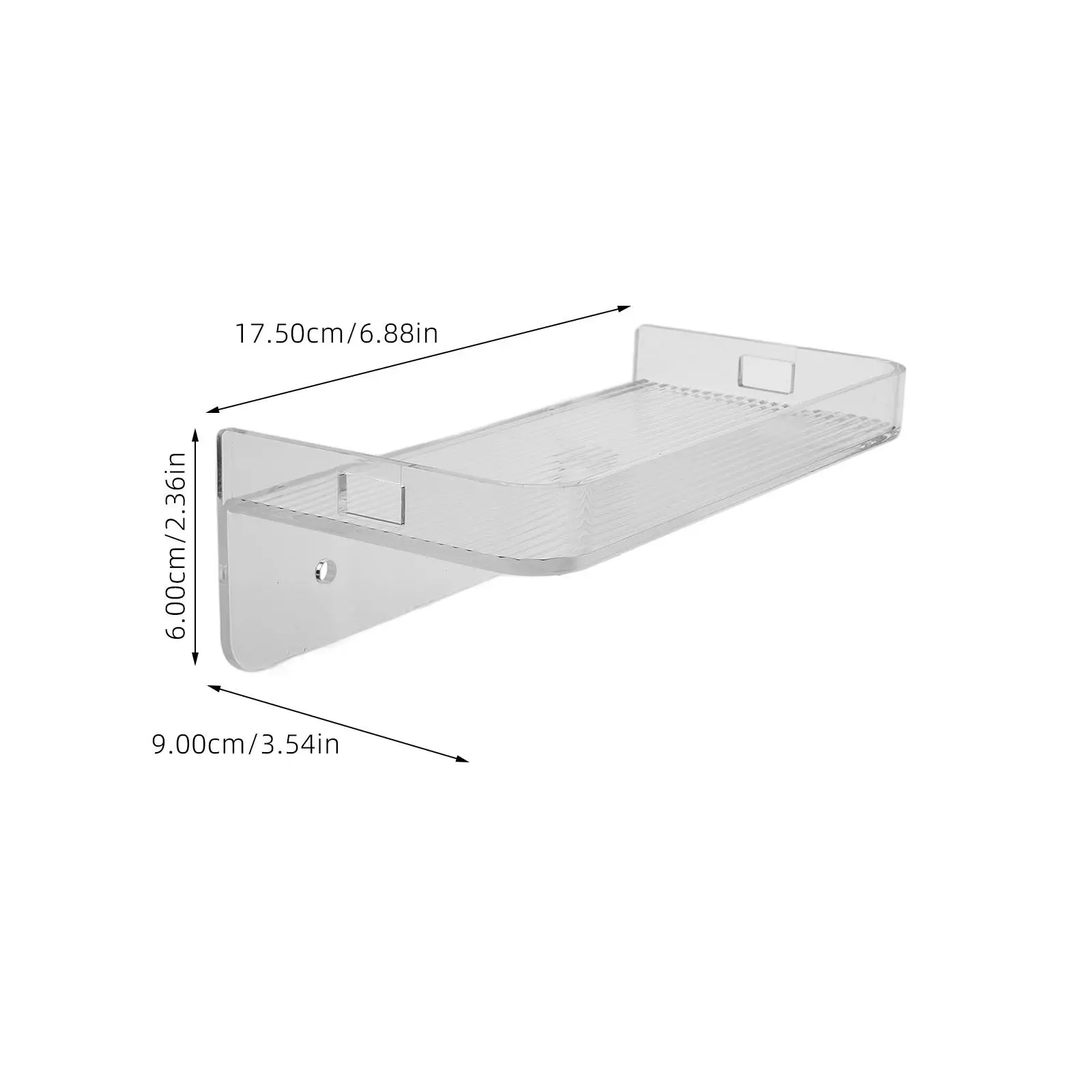 L-Shaped Transparent Wall Mounted Storage Shelf Kitchen Bathroom Floating Organizer Space Saving Spice Rack Storage Holder Shelf