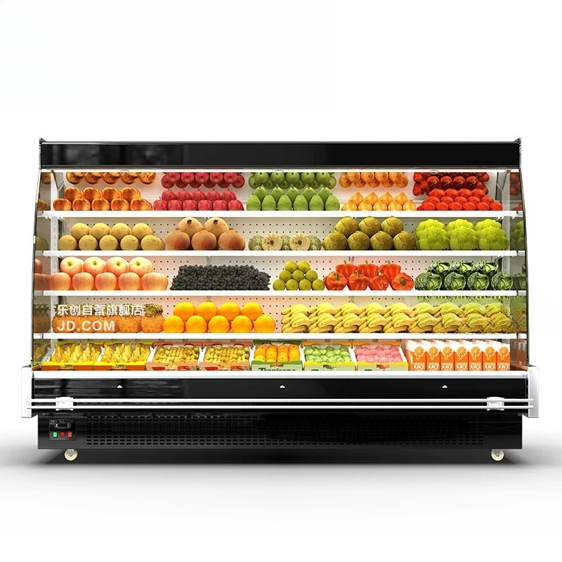 

carte cabinet, supermarket fruit air curtain cabinet, Malatang refrigerated , fresh-keeping refrigerated vertical