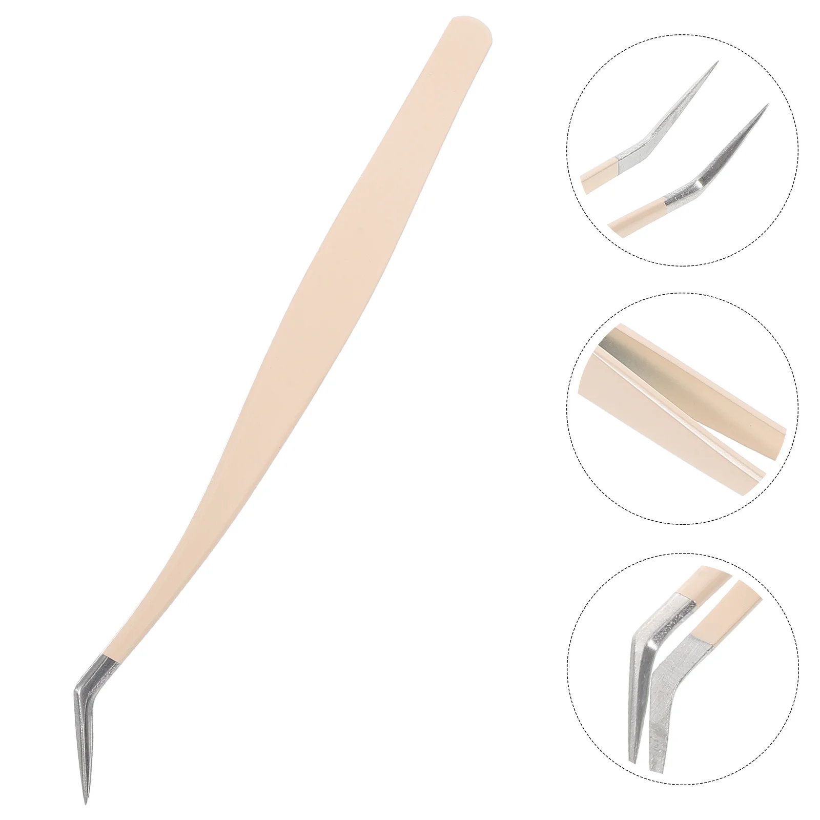 False Eyelash Tweezers Stainless Steel Curved Tip Precision Tool For Volume Lash Extension Application Cluster Picker