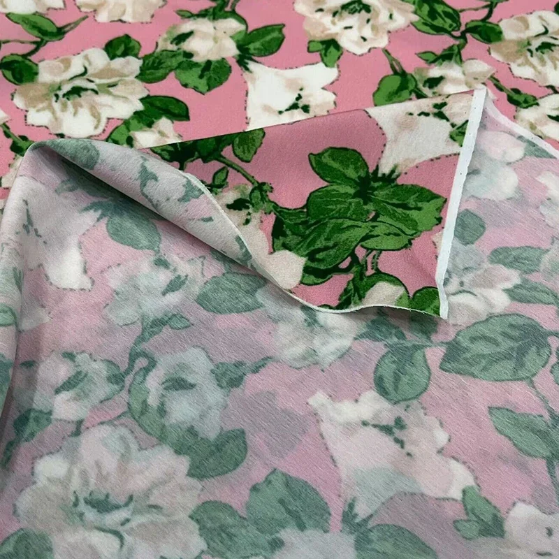 Crepe De Chine Printed Fabric for Women\'s Spring Summer Clothing Chiffon Fabric for By Meters Cloth Sewing Material