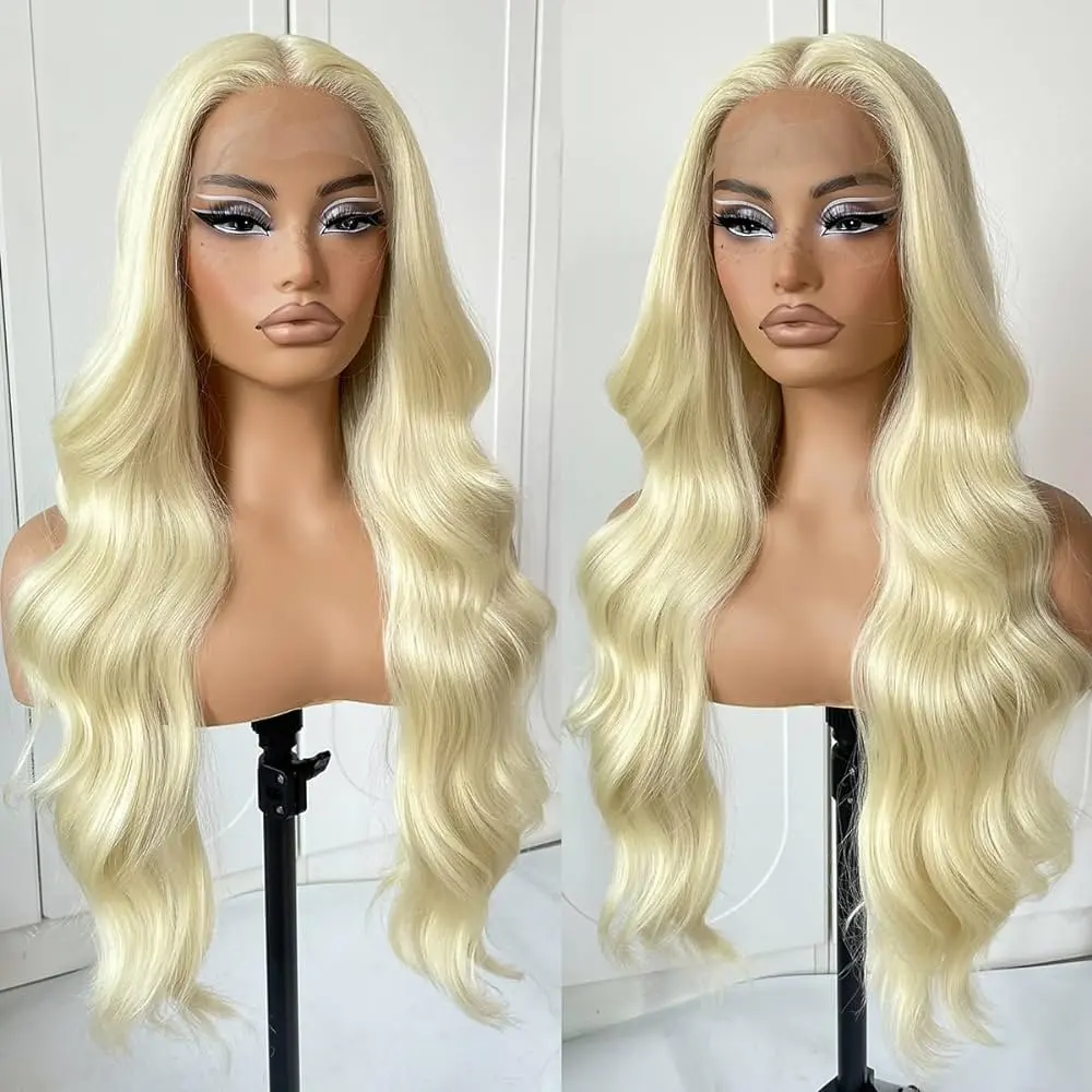 Rosabeauty 613 HD Body Wave Lace Front Human Hair Wigs 250 Density 13x6 Blonde  13X4 Frontal Wig Preplucked For Women