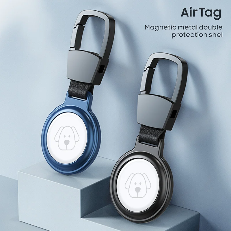 Vothoon Zinc Alloy Magnetic Case for Apple Airtag Protective Case Cover for Locator Tracker Anti Lost Device Keychain