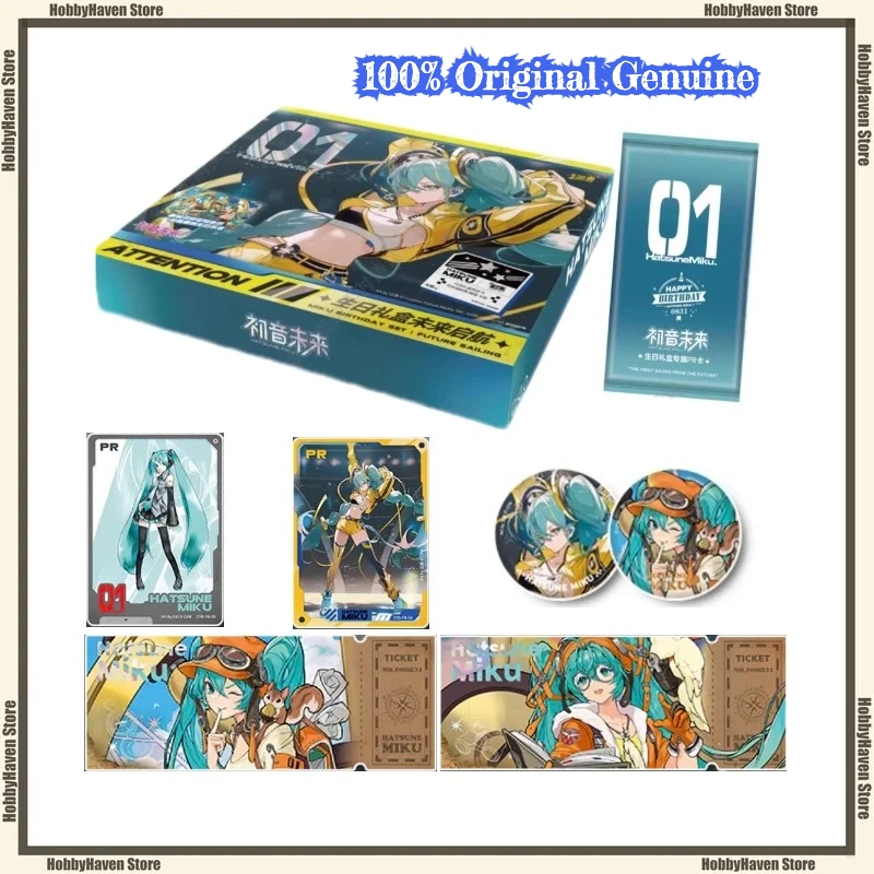 

In Stock Card Game Hatsune Miku Birthday Gift Box Collection Future Kaihang PR Card Laser Ticket Card Collection Gift