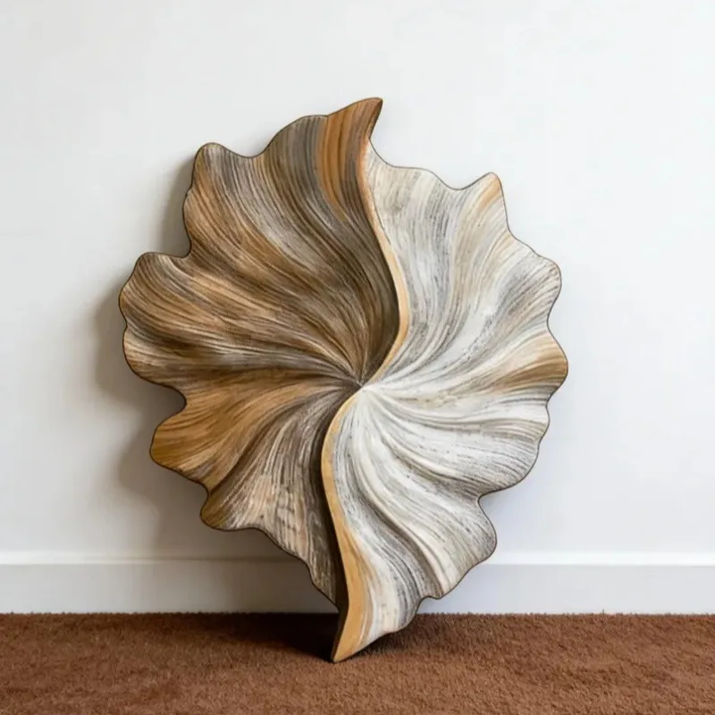 Solid wood wall decoration living room corner wall decoration natural wind light luxury home pendant