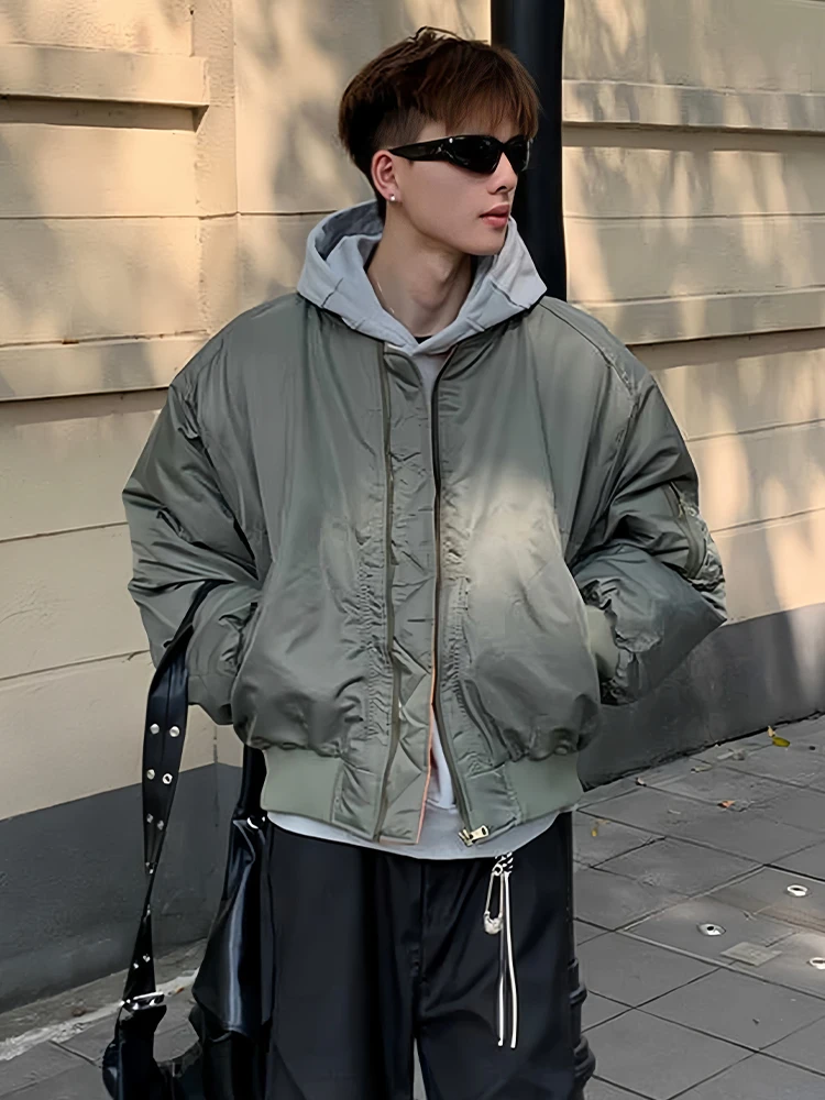 

Military een American Pilot Jaet Men's ort Sle Baseball Game Coat Cleanfit High Street Trend Autumn Winter Outerwear