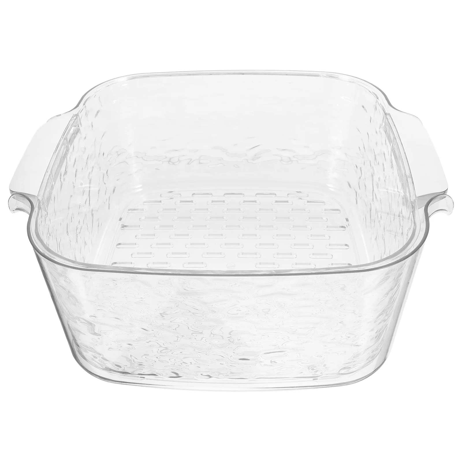 

Double Layer Bowl Large Capacity Fruit Vegetable Washing Basket Fine Mesh Drain Food Storage Basket Side Handle Sturdy Plastic
