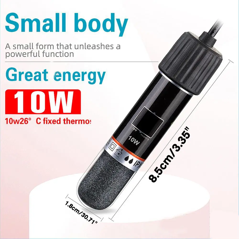 Underwater Aquarium Heater Mini Heating Rod Pet Water Dispenser Low Pressure Heating USB Thermostat Small Fish Tank Heating Rod