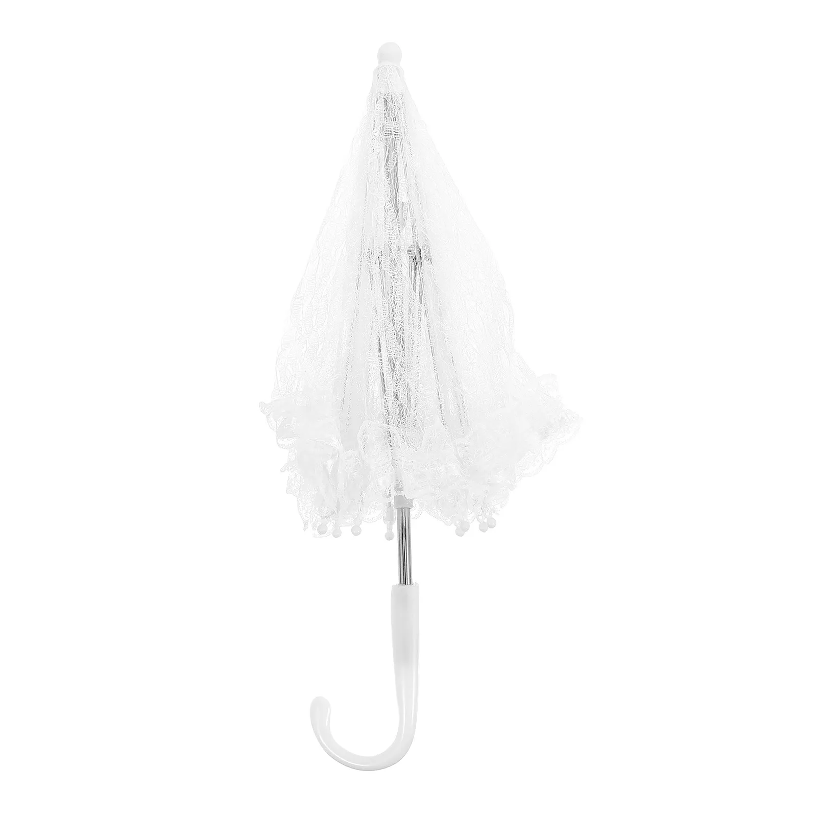 

White Lace Parasol Lightweight Vintage Style Photo Prop Stage Performance Accessory Party Decoration Birthday Gift