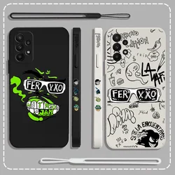 Custodia Feid Nitro Jam Ferxxo per Samsung Galaxy S24 S23 S22 S21 S20 S10 Note 20 10 Lite Ultra Plus FE 4G 5G Cover con cinturino a mano