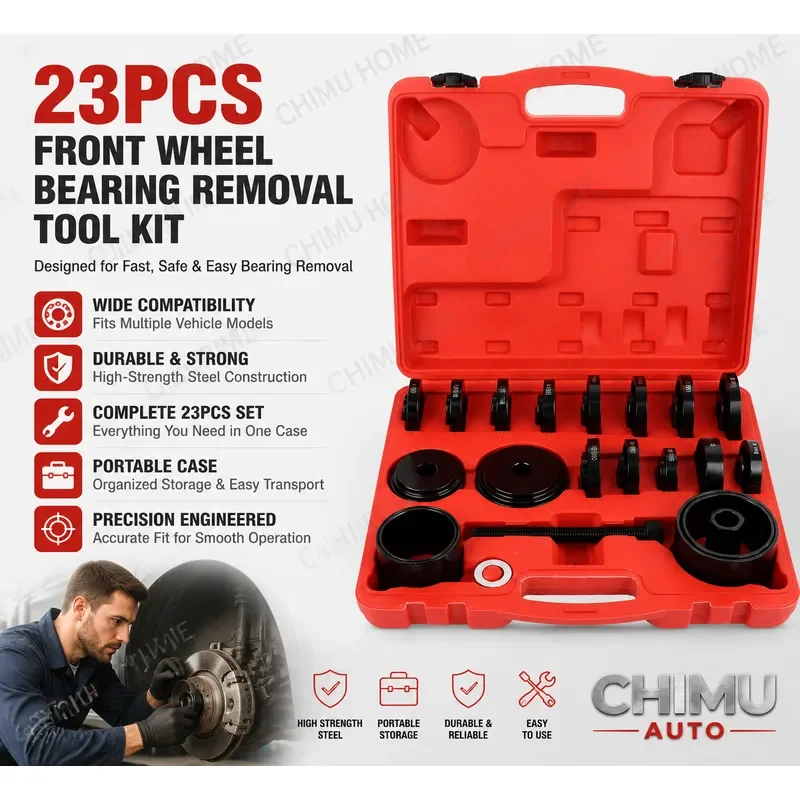 【CHIMU HOME】 23pcs Hub Bearing Puller Set for Front Drive Shaft Wheel Hub Iron Sleeve Disassembly Assembly Tool Kit