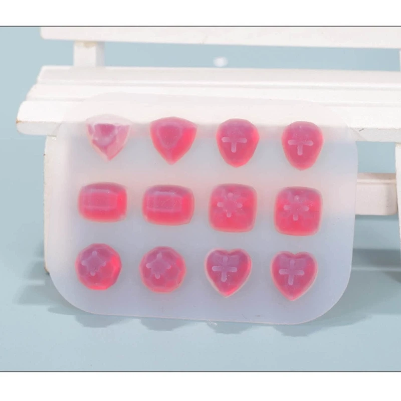 Ear Studs Resin Mold For DIY Mini Heart Shaped Gem Ear Stud Decoration Earrings Silicone Mold UV Epoxy Resin Jewelry Making Tool