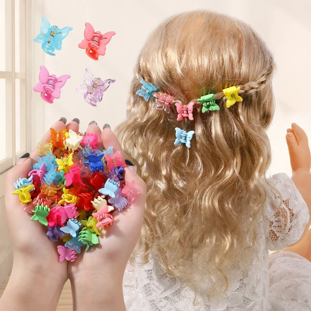 

10Pcs/lot New Colorful Butterfly Mini Hair Clip Claw Grip Barrettes Clamps Girls Hairpin Claw Clip Hair Styling Kids Accessories