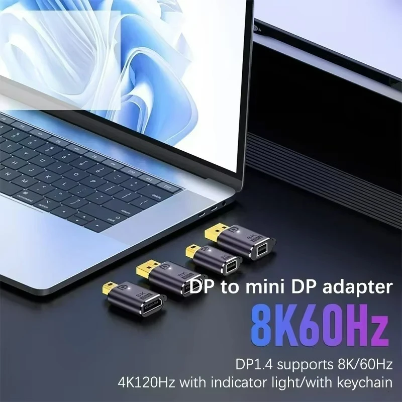 8K Mini DP Displayport 1.4 Adapter Converter 8K@60Hz 4K@144Hz DP to Mini DP Male to female Connector Extender for PC Laptop TV