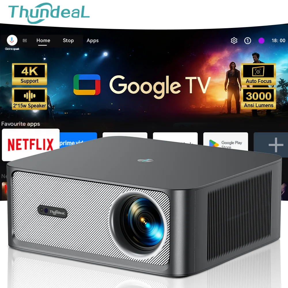

ThundeaL TD98Pro Official Licensed Google ATV 4K Full HD Projector Official Netflix Disney TD98 Pro Home Cinema Beam Projector