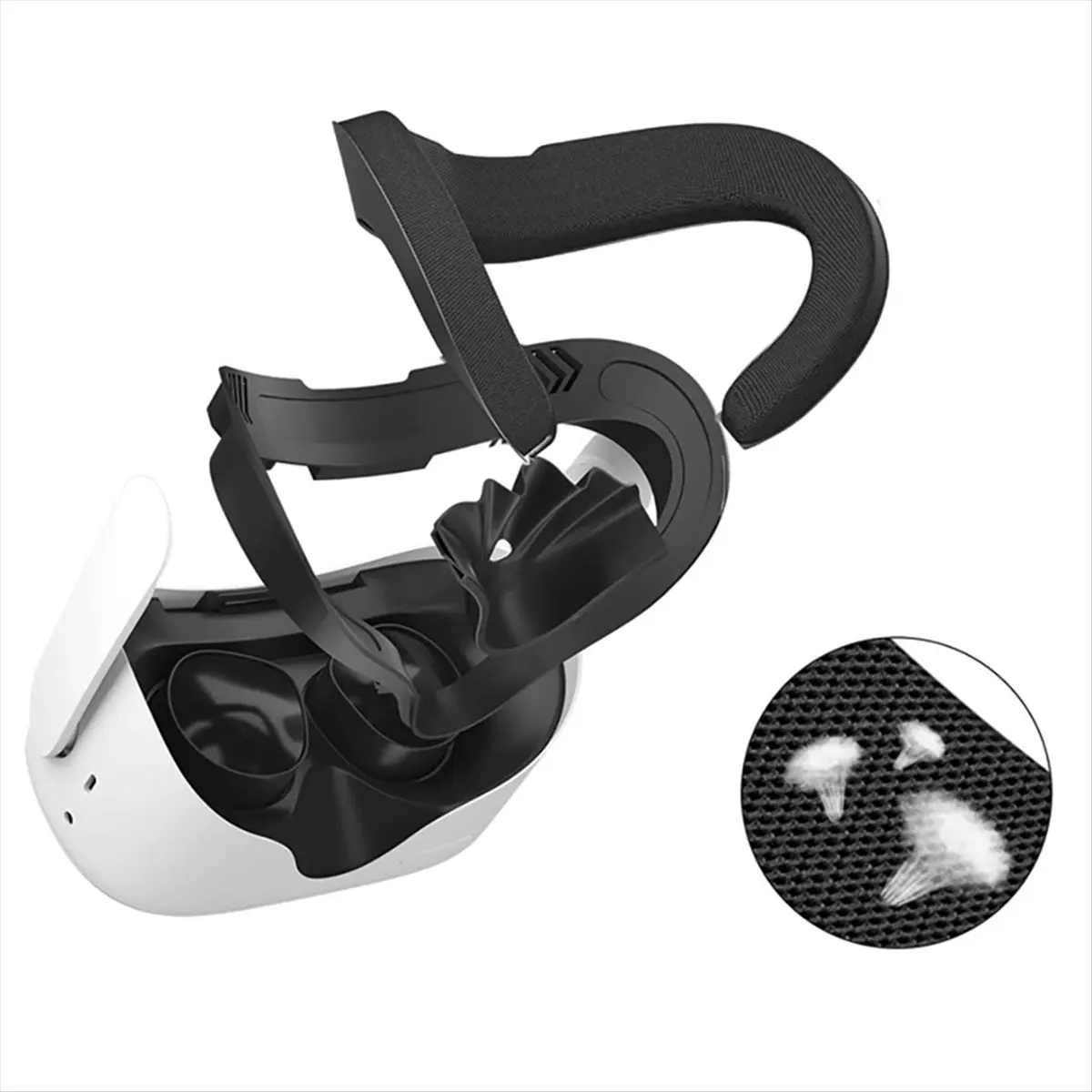 Breathable Face Mask Replacement for 2 Interface Bracket Foam Pad 3in1 with Joystick Caps for Quest2