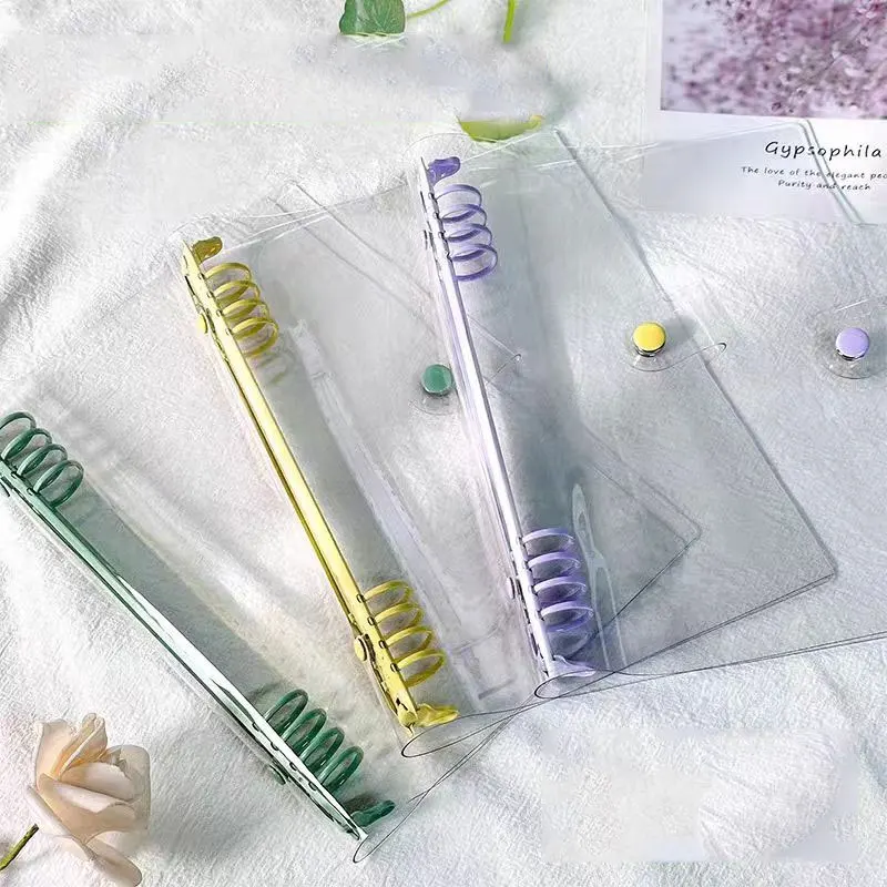 1Piece A5B5 Soft PVC Transparent Loose Leaf Binder Notebook Reusable Inner Core Cover Journal Planner Office Stationery Supplies